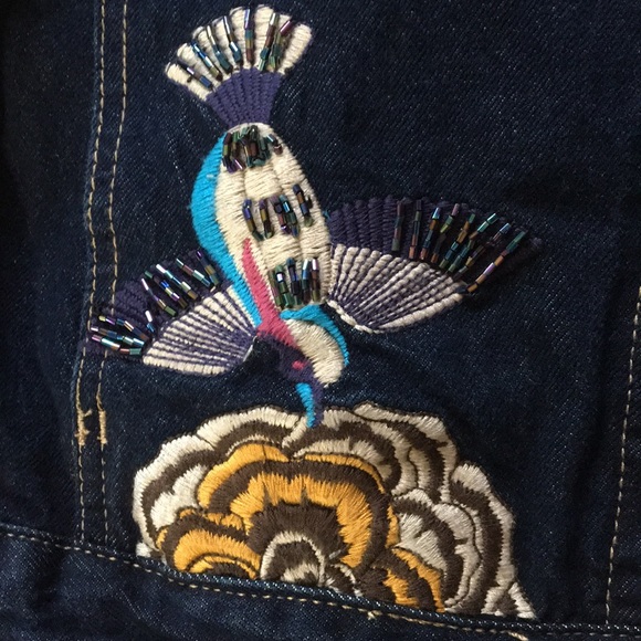 [BLANKNYC] embroidered denim jacket SIZE XS - Picture 7 of 15